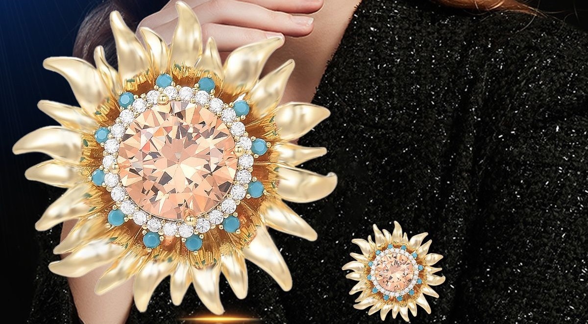 Magnetic Brooch - 5-in-1 versatile jewelry transforming from brooch to ring, hair clip, pendant and bag charm